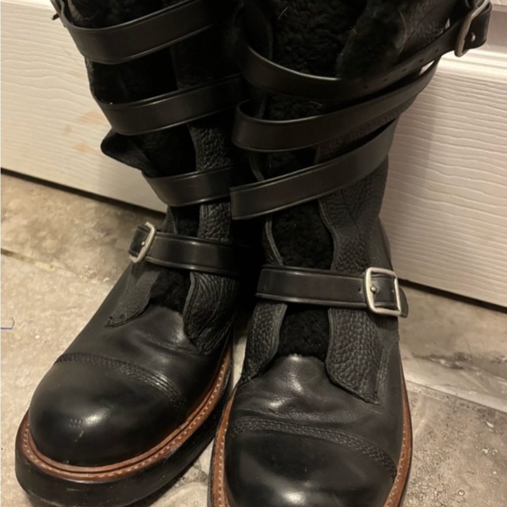 Coach Black Multi-Strap Combat Boots - Picture 3 of 4